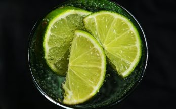 Lime Slices in Drinking Glass